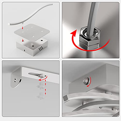 OTREN Lámpara Led Techo Moderno, Plafon Led Techo con Diseño Curvo, Luz LED con 4 Lámpara Placas para Sala de Estar Dormitorios Pasillo Oficina Cocina, 6000K