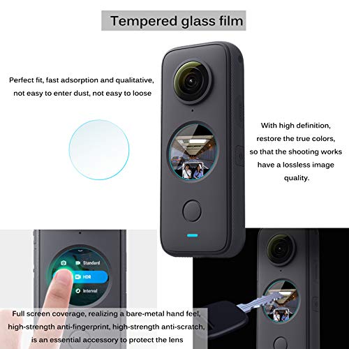 O'woda Insta360 One x2 Silicona Cubierta Protectora Polvo Resistente + Lente Película Vidrio Templado de Alta Definición para Insta360 One x2 cámaras Acción Accesorios (2 Juegos)