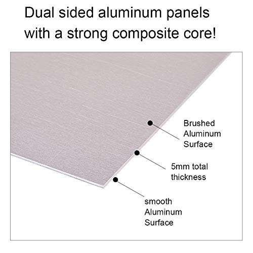 PandaHall Elite 20 hojas de práctica de aluminio fino de 10 x 10 cm, placa de aluminio sin chapado, paquete de material de manualidades para fabricación de joyas, estampado a mano, grabado en relieve