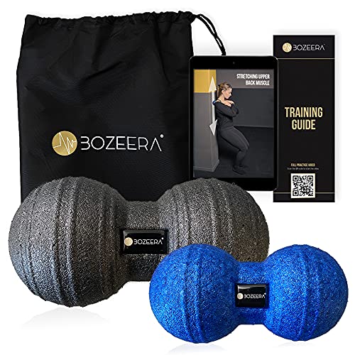 [Pelota Doble DE LIBERACIÒN MYOFASCIAL 12CM & 8CM] Massage Ball Set - Pelota Liberacion Myofascial - Pelota Doble Masaje - Incluye: Vídeo, Póster y Bolsa