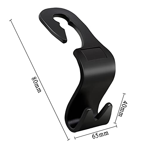 Perchero de Coche 8 Piezas Asiento de Vehículo Reposacabezas Gancho Percha Ganchos Reposacabezas Coche para Bolsa de Compras Bolso de Mano Botellas de Agua (Negro y Blanco Cremoso)