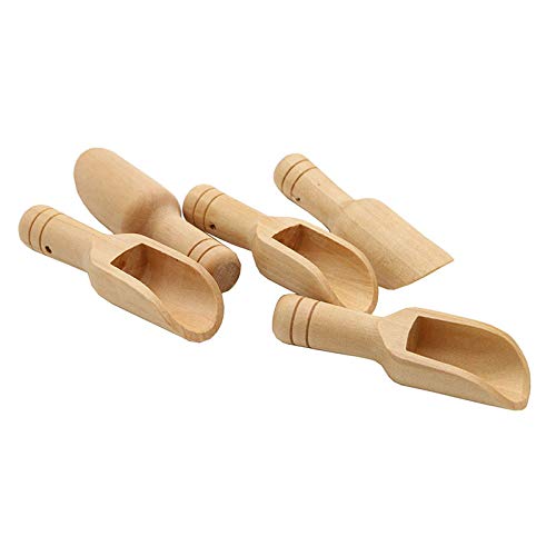 Pergrate 3 Piezas Madera Pequeño Cucharón Sal Azúcar Cucharilla de Café Mini Cocina Herramienta