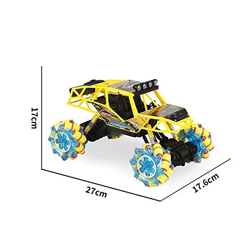 PETRLOY Malla amarilla de la rueda universal Coches RC, control remoto Coche de carretera, 1: 16 2.4G 4WD de alta velocidad de escalada sobre orugas Rotación Truco Deriva Vehículo Niño Chicas Cumpleañ