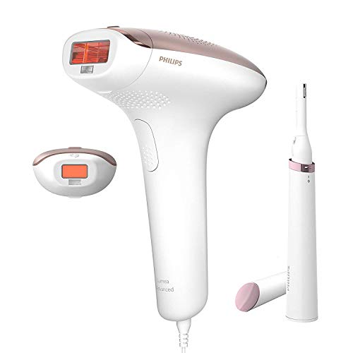Philips Lumea Advanced BRI921/00 - Depiladora Luz Pulsada para la Depilación Permanente del Vello Visible en Casa con sensor de tono de piel, 2 Cabezales para Cuerpo y Cara, Lápiz Recortador incluido