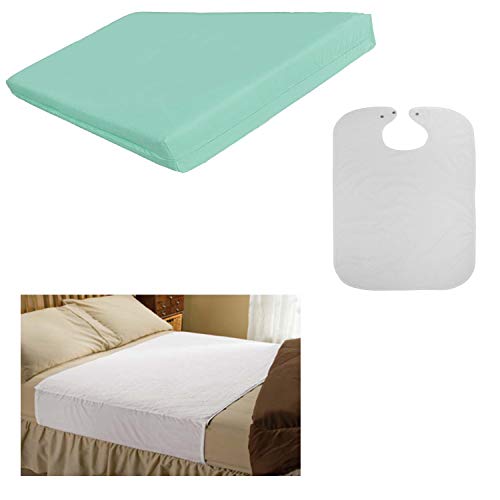 PimPam Factory - Kit Geriátrico para la Protección Urinaria de Adultos | Fabricado en España | Funda Impermeable | 2 Empapadores Alas | 90x80cm y 4 Capas de Absorción | 2 Baberos para Adulto