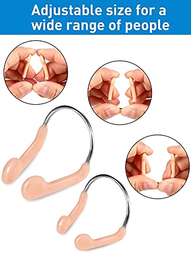 Pinza de Nariz de Natación,6 PCS Tapón Protector de Natación Protector de Pinzas con Caja para Niños Adultos Entrenamiento de Natación Competiciones para Principiantes