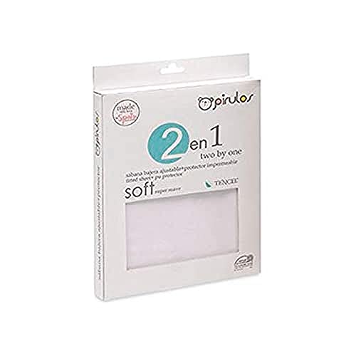 Pirulos Sábana Bajera Protectora Impermeable para Cochecito de Bebé de 40x80 cm/Sábana Bajera Ajustable + Protector Impermeable, Color Blanco
