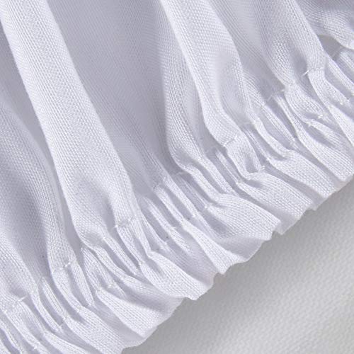 Pirulos Sábana Bajera Protectora Impermeable para Mini Cuna de Bebé de 50x80 cm/Sábana Bajera Ajustable + Protector Impermeable, Color Blanco