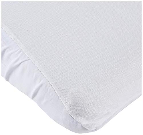 Pirulos Sábana Bajera Protectora Impermeable para Mini Cuna de Bebé de 50x80 cm/Sábana Bajera Ajustable + Protector Impermeable, Color Blanco