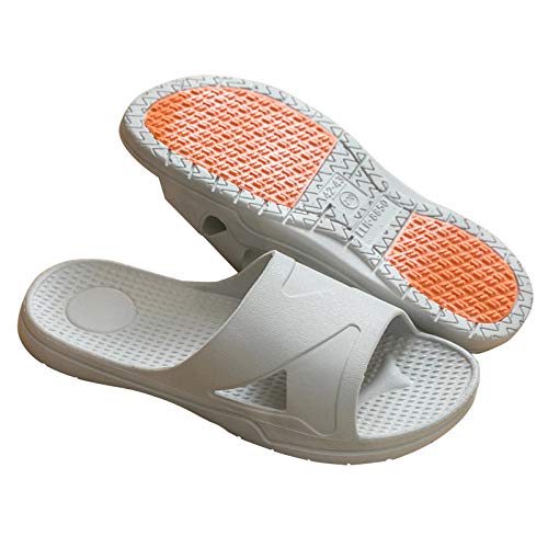 Piscina Zapatillas Suave,Zapatillas para la Tercera Edad, Zapatillas de baño, Zapatos de Masaje para embarazadas-43-44_Gray,Sandalias de Punta Descubierta