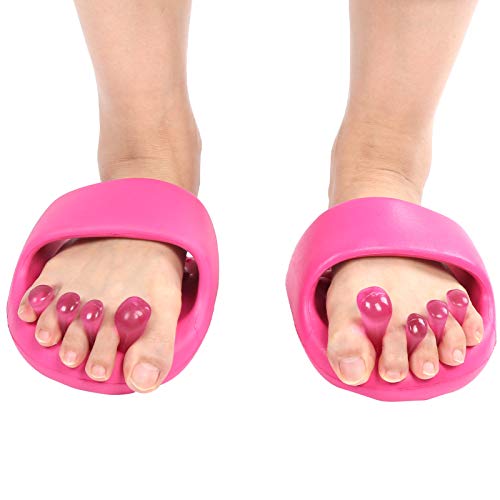Plancha para el dedo del pie, ortesis de zapatilla de media palma, 1 par de zapatillas de adelgazamiento de media palma con corrector de piernas en forma de XO, para una postura correcta de pie, senta
