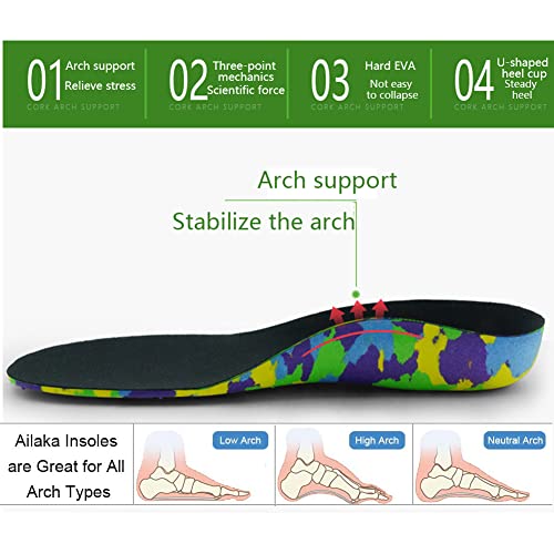 Plantillas de Soporte OrtopéDico para Arco Alto, CóModo NiñO Inserto Deportivo para Pies Planos, Fascitis Plantar, Dolor En Los Pies, Valgo del Pie para Hombres y Mujeres