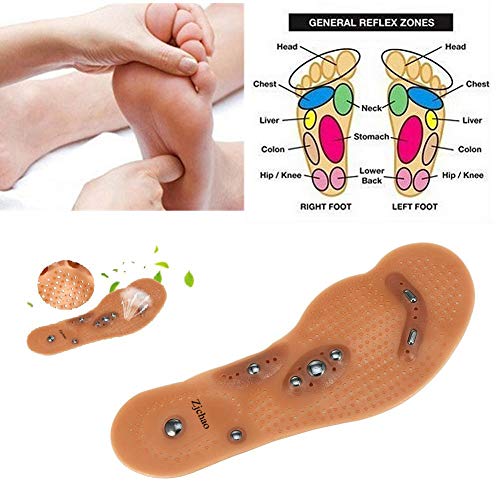 plantillas del masaje 2 pares de terapia magnética estimula los puntos de presión acupresión y promover la circulación de la sangre (40-45)