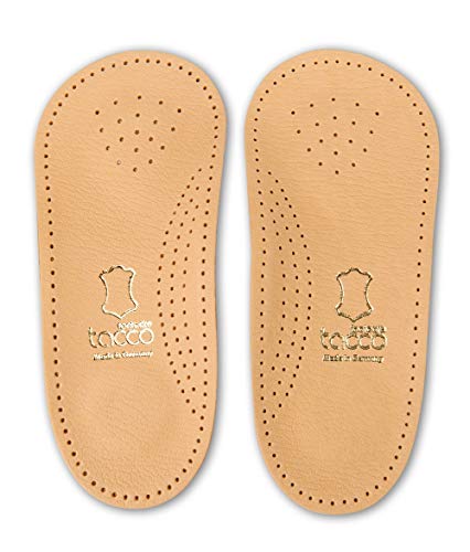 Plantillas Ortopédicas Fabricadas en Alemania, 3/4 de Longitud, Cuero de Calidad, Inserciones para Botas con Soporte para El Arco, Almohadilla Metatarsal y para El Talón, Tacco Nova (38 EUR)