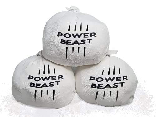 Power Beast 3X Bolas Tiza de Magnesio, Chalk, Chalk Ball, Magnesio para Crossfit 60 Gr, Escalada, Levantamiento de Pesas, Halterofilia, Poledance, Baile en Barra, Padel, Tenis, Calistenia.