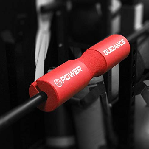 POWER GUIDANCE Barbell Squat Pad protectora del cuello y del hombro Ideal para Squats, Lunges, Hip Thrusts, levantamiento de pesas (rojo)