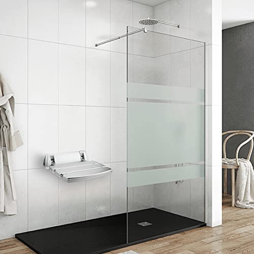 PrimeMatik - Asiento de Ducha abatible. Silla Plegable para Ancianos de plástico y Aluminio Plateado 350x348mm