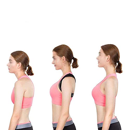 Protecciones de hombros Clavícula ajustable Postura Corrector Hombres Woemen Parte superior de la espalda Hombro Soporte lumbar Cinturón Corset Corrección de corsé (Color : Black, Size : X-Large)