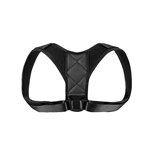 Protecciones de hombros Clavícula ajustable Postura Corrector Hombres Woemen Parte superior de la espalda Hombro Soporte lumbar Cinturón Corset Corrección de corsé (Color : Black, Size : X-Large)