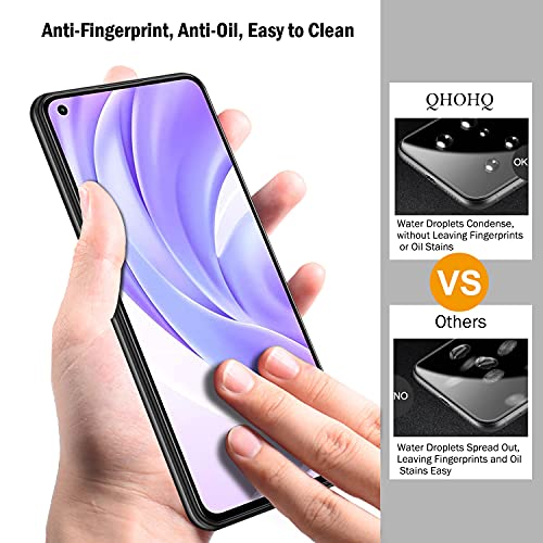QHOHQ 3 Piezas Protector de Pantalla para Xiaomi Mi 11 Lite 4G＆5G con 3 Piezas Protector de Lente de Cámara,Cristal Templado Membrana,9H Dureza - HD - Anti-Arañazos - Sin Burbujas - Fácil de Instalar