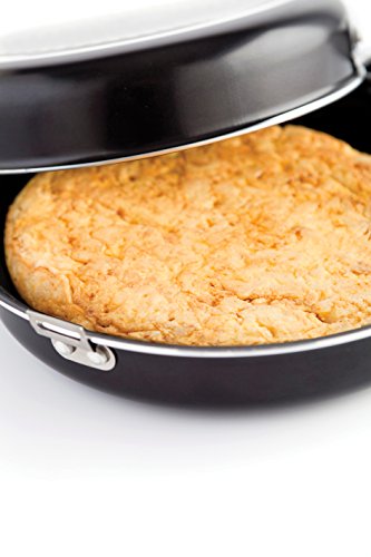 Quid Gastro Fun - Sartén doble para tortilla, 24 cm, aluminio estampado, dale la vuelta fácilmente, color negro