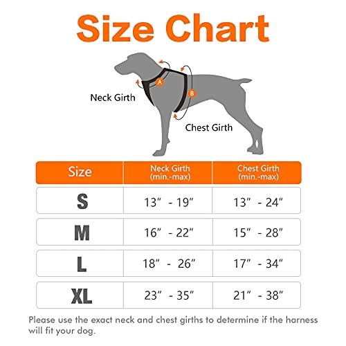 rabbitgoo Arnes Antitirones Perro Ajustable con Lineas Reflectantes Arnés Coche Perro Coche Adiesreamiento Arnes Perro Chaleco Transpirable con Asa Seguridad Easy Walk Pequeño Naranja