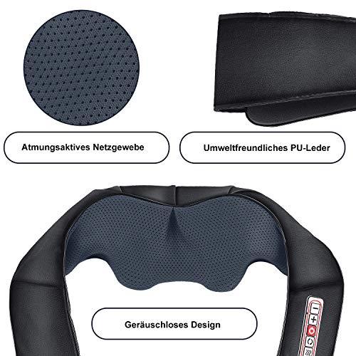 RaMokey Masajeador de Cuello Shiatsu Masajeador Cervical y Espalda con Función de Calor masajeador de espalda con 3D Rotación para Relajación de Fatiga en Casa, Oficina o Coche Auto