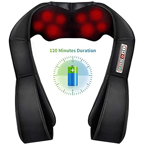 RaMokey Masajeador de Cuello Shiatsu Masajeador Cervical y Espalda con Función de Calor masajeador de espalda con 3D Rotación para Relajación de Fatiga en Casa, Oficina o Coche Auto