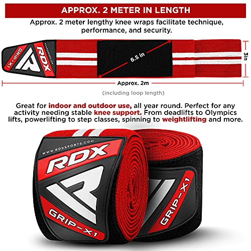 RDX Rodillera Gimnasio Rodilla cincha para Levantamiento de Pesas Rodilleras Soporte para Powerlifting, Musculación Entrenamiento, Gimnástico, Bodybuilding, Fitness Deporte