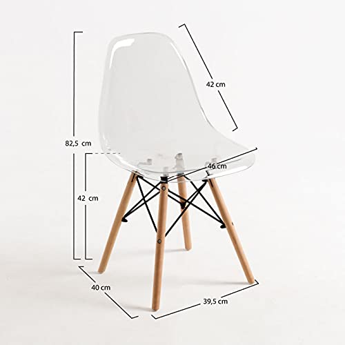 Regalos Miguel - Sillas Comedor - Silla Tower Transparente - Elige tu Color - Envío Desde España