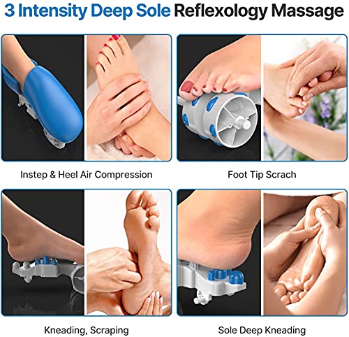 RENPHO Masajeador de pies Shiatsu con función de calor, amasado, rodillos y compresión de aire, alivia el dolor en fascitis plantar y estimula los pies cansados, hasta talla 46(Control Remoto)
