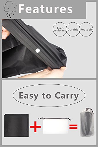 Reutilizable Chubasquero Poncho Para La Lluvia Portátil Para Adultos Sobretodo EVA Impermeable y Transpirable Con Mangas - By EnergeticSky™ (Negro - 2 Pack)