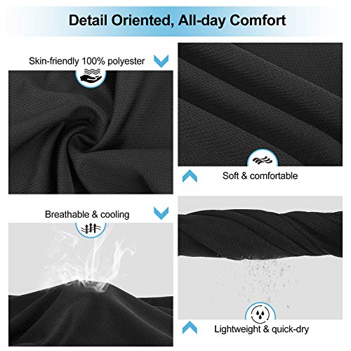 Rhino Valley Bandanas Faciales con Orejeras, 3 PZS Cubierta Polaina de Cuello Protección UV Polvo Diadema de Pasamontañas Balaclava para Ciclismo Motocicleta Esquí Senderismo, Blanco+Azul+Negro