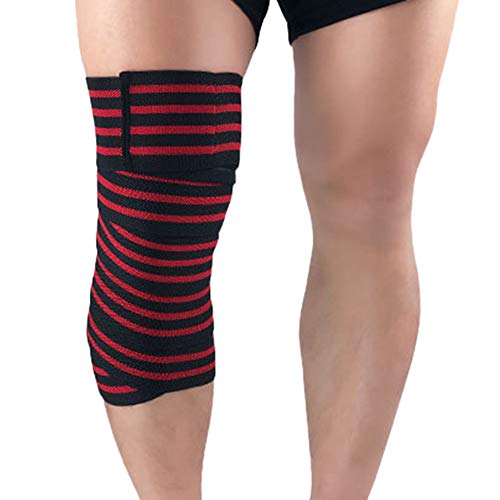 Rodillera de Compresión Ajustable Transpirable Abierto Soporte para Alivio de Dolor Articular, Artritis,Rotura del Menisco, Deportes Correr (1 Pieza) Rot One Size