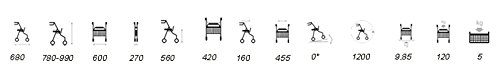 Rollator – Andador – Andador (Soporte de bastón gehwagen Respaldo 4 ruedas