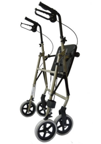 Rollator – Andador de aluminio ligero soporte de bastón gehwagen Respaldo 4 ruedas