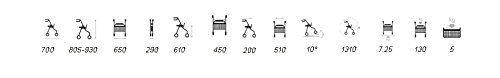 Rollator – Andador de aluminio ligero soporte de bastón gehwagen Respaldo Plegable