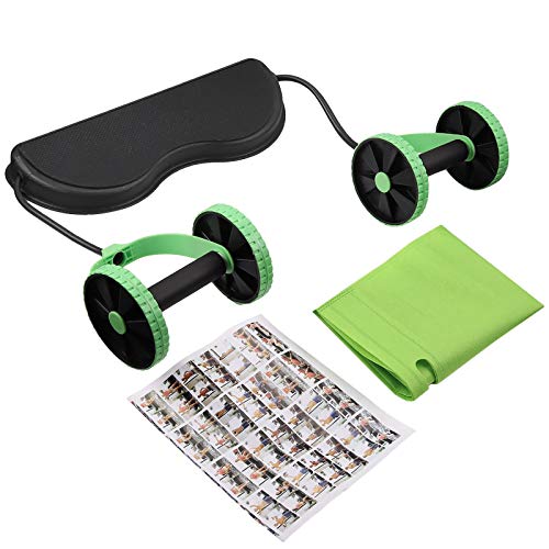 Roller Rodillo de Fitness Intensidad Ajustable Rueda para Abdominales con Cinta Rueda Abdominales Fitness con Pedal para Ejercicio Espalda Abdominales Brazos Entrenamiento en Casa Oficina