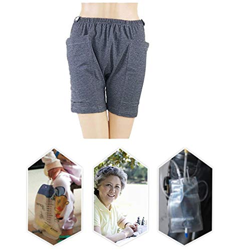 Ropa interior para el cuidado incontinencia Shorts para Ancianos,Urinate Drainage Bag Pants Cirugías abdominales Paciente,Ropa para el cuidado bolsa drenaje ostomía,Women's,L