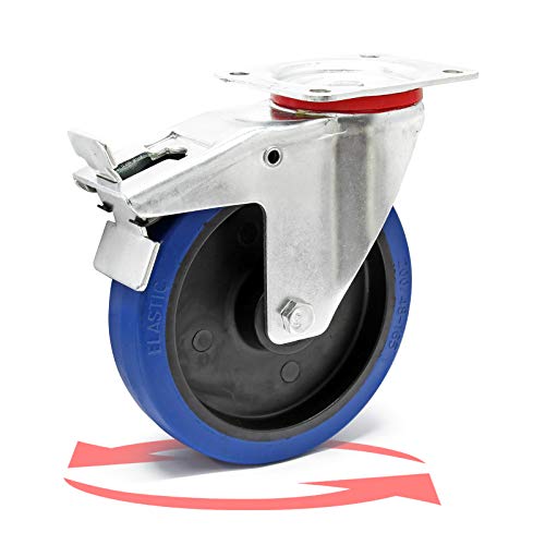 Rueda giratoria para transporte con freno 200mm 350 kg Rueda muebles Cargas pesadas Marcha suave