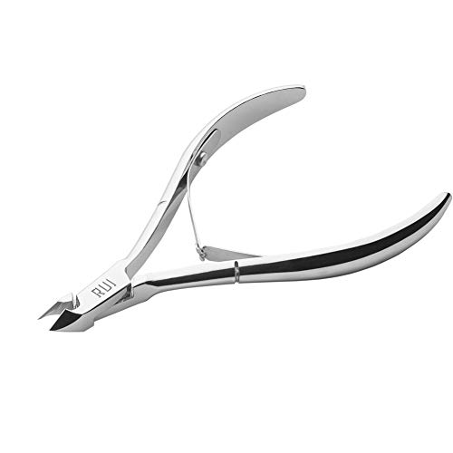 Rui Smiths Alicates Profesionales para Cutículas de Acero al Carbono para Usuarios Domésticos, Mango Francés, Doble Resorte, Mandíbula de 6 mm (Full Jaw)