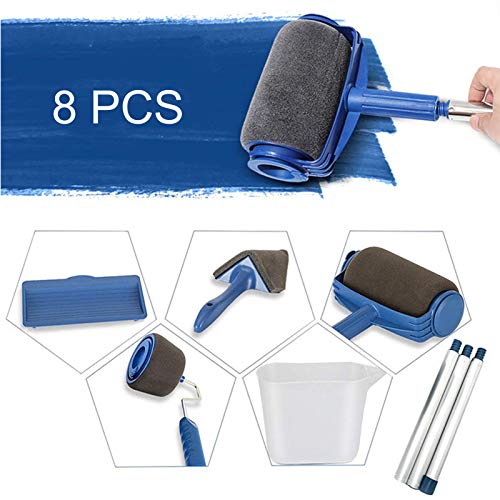 Rulli per Verniciare, Paint Runner 8pezzi/set Rulli per Pittura e Vassoio Universale per Strumenti Fai Da Te, per la Pittura di Pareti e Soffitti Decorati con Attrezzatura Estendibile