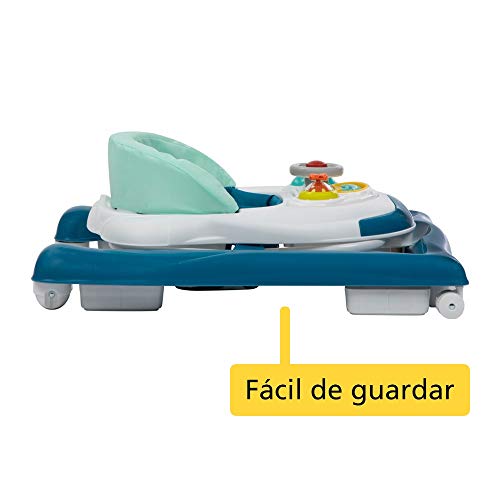 Safety 1st Bolid Andador bebé primeros pasos, 3 alturas regulables, Centro de actividades con 12 melodías, asiento acolchado, Base Antivuelco, Color Happy Day