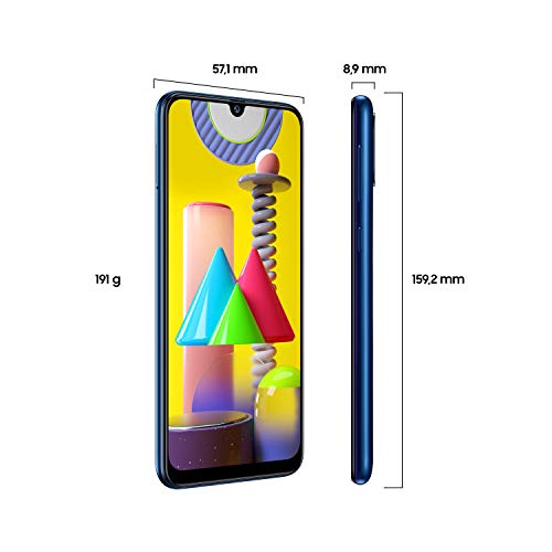 Samsung Galaxy M31 - Smartphone Dual SIM, Pantalla de 6.4" sAMOLED FHD+, Cámara 64 MP, 6 GB RAM, 64 GB ROM Ampliables, Batería 6000 mAh, Android, Versión Española, Color Azul