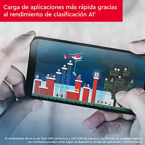 SanDisk Ultra Tarjeta de Memoria microSDXC con Adaptador SD, hasta 120 MB/s, Rendimiento de apps A1, Clase 10, U1, 128 GB
