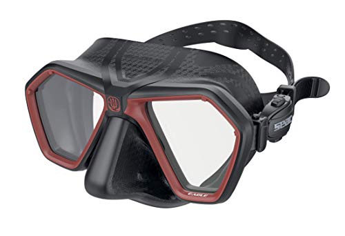 SEAC Eagle Mascara para apnea y Pesca submarina, Unisex-Adult, Negro/Rojo, One Size