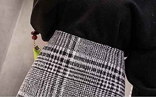 Secuos Falda Mujer Mini Faldas De Línea A para Mujer, Faldas A Cuadros Informales por Encima De La Rodilla A La Moda para Mujer, Elegantes Faldas De Cintura Alta con Cremallera para Mujer, Faldas D