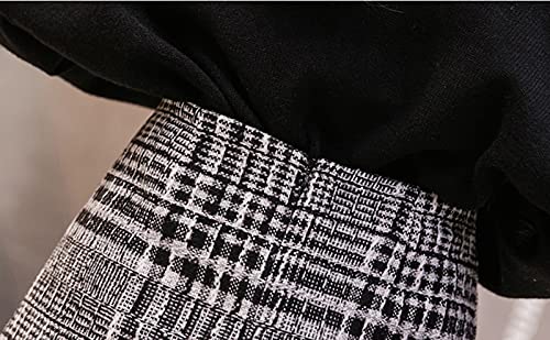 Secuos Falda Mujer Mini Faldas De Línea A para Mujer, Faldas A Cuadros Informales por Encima De La Rodilla A La Moda para Mujer, Elegantes Faldas De Cintura Alta con Cremallera para Mujer, Faldas D