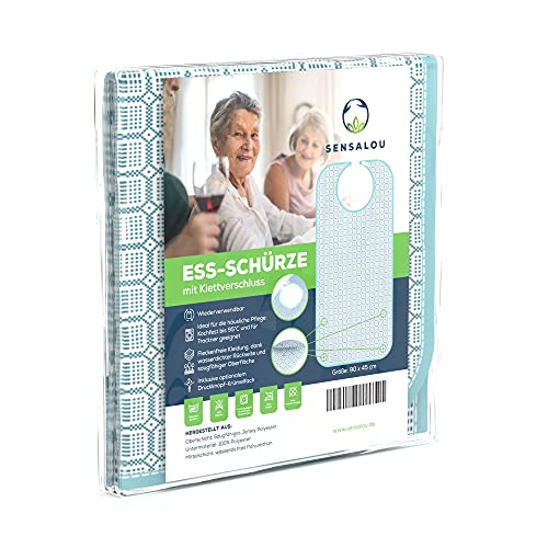 Sensalou Babero para Adultos - Protector Ropa Impermeable con cierre adhesivo - 90x45cm
