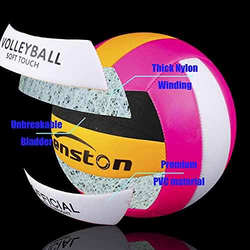 Senston Balon Voleibol Tacto Suave Voleibol de Entrenamiento, Balon Voley Playa, Balon de Voleibol Tamaño 5 para Interior y Exterior